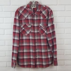 Converse Plaid Pearl Snap Cotton Button Down Shirt